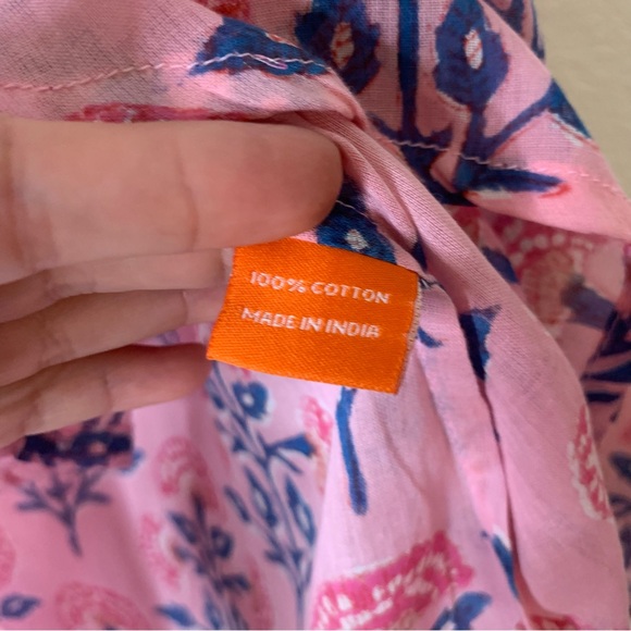 Oliphant Womens Long collar long sleeve sconset pink printed tunic S NWT - Picture 10 of 11